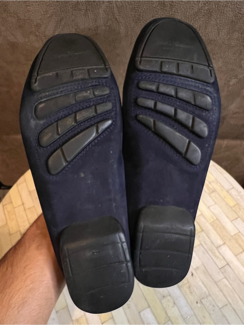 Ferragamo Women’s Navy Leather Loafers with Metal Bit - Picture 6 of 7